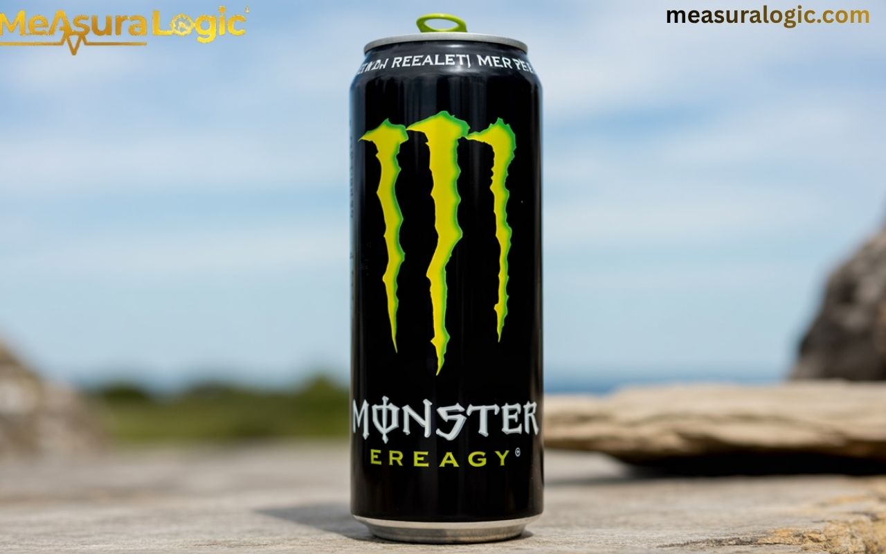 24 oz Monster Energy Mega Can with a resealable top displayed outdoors on a natural surface.