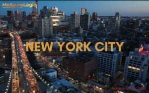 Evening view of heavy traffic flowing into the New York city.